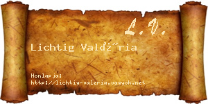 Lichtig Valéria névjegykártya